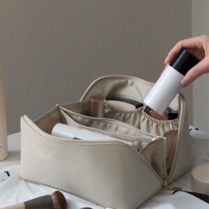 Plain Multi-Layer Cosmetic Bag , Travel Essentials
