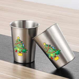 1pc Christmas Tree Pattern Stainless Steel Mug